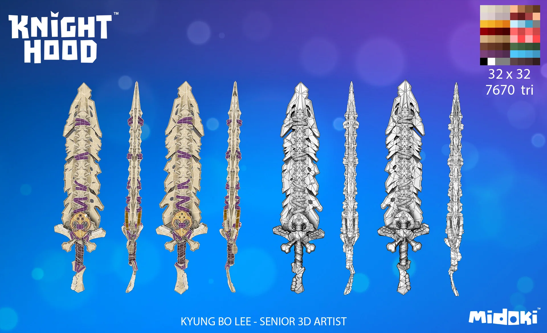 Maya sword Diffuse & wireframe Weapon Screenshot